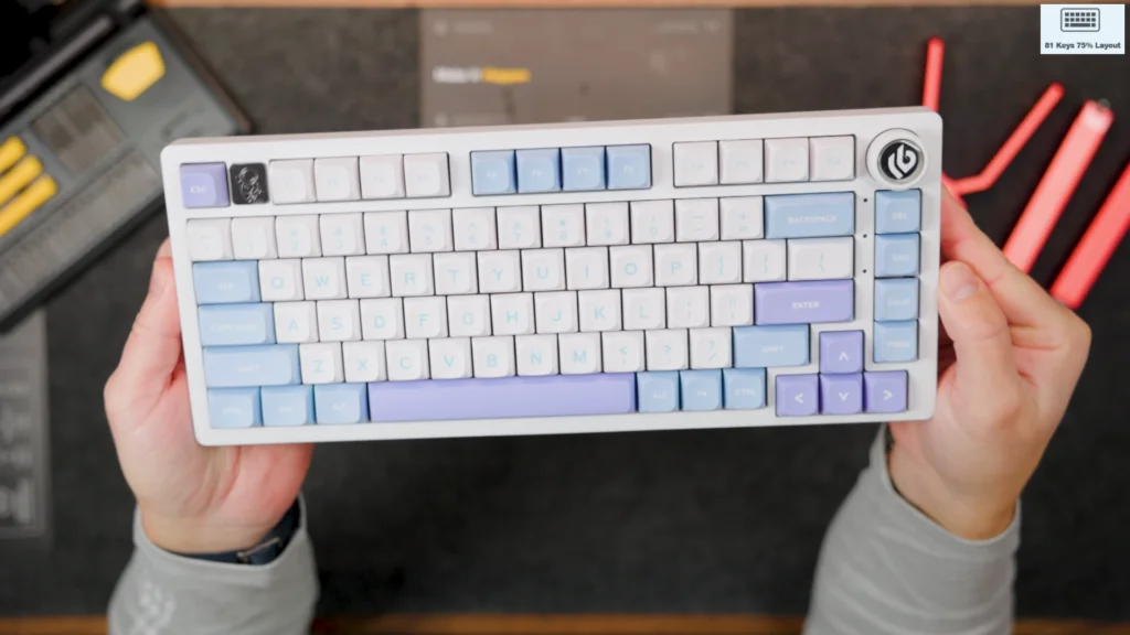 Close-up of the Hi75 - Get Smart Home Office LEOBOG Hi75 Aluminum Alloy Wired Mechanical Keyboard