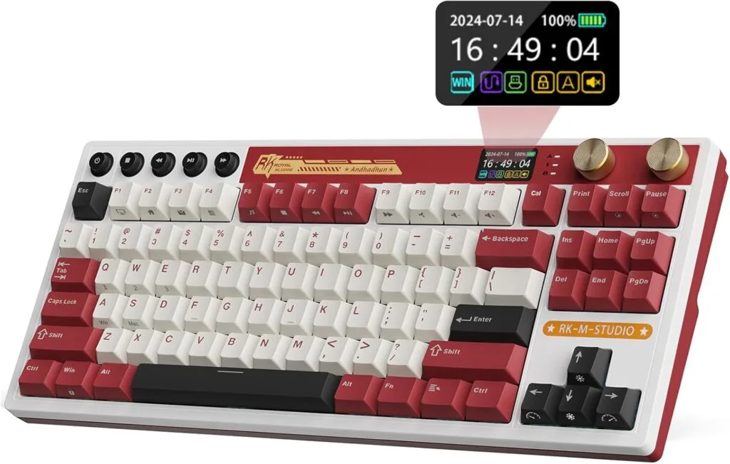 RK ROYAL KLUDGE M87 Wireless Gaming Keyboard with Screen and Dual Knob - Get Smart Home Office RK ROYAL KLUDGE M87 Wireless Gaming Keyboard with Screen and Dual Knob